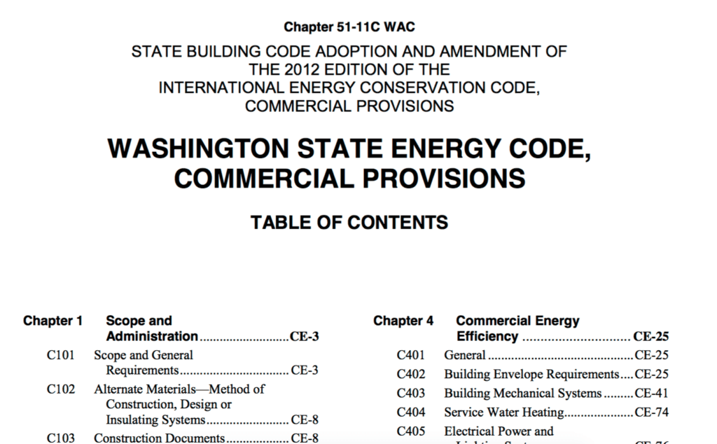 2012 Washington State Energy Code